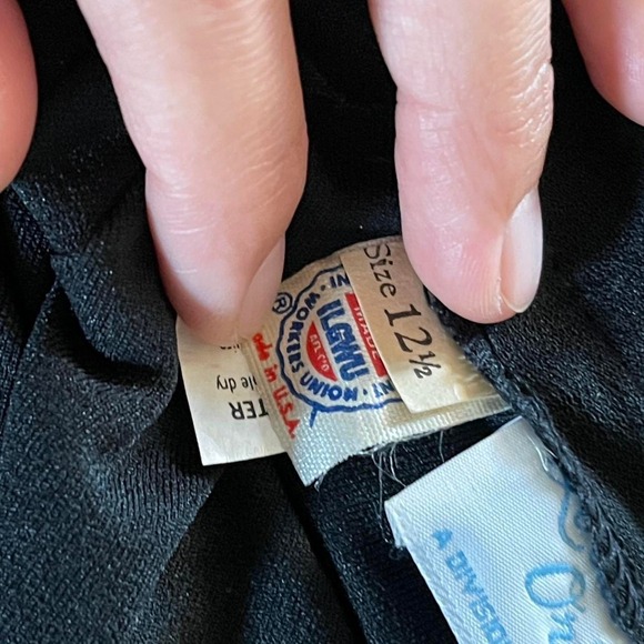 Vintage 70s Lady Carol Black Victorian Pleated Dress Cottage Goth Size 12 1/2 - Picture 6 of 8